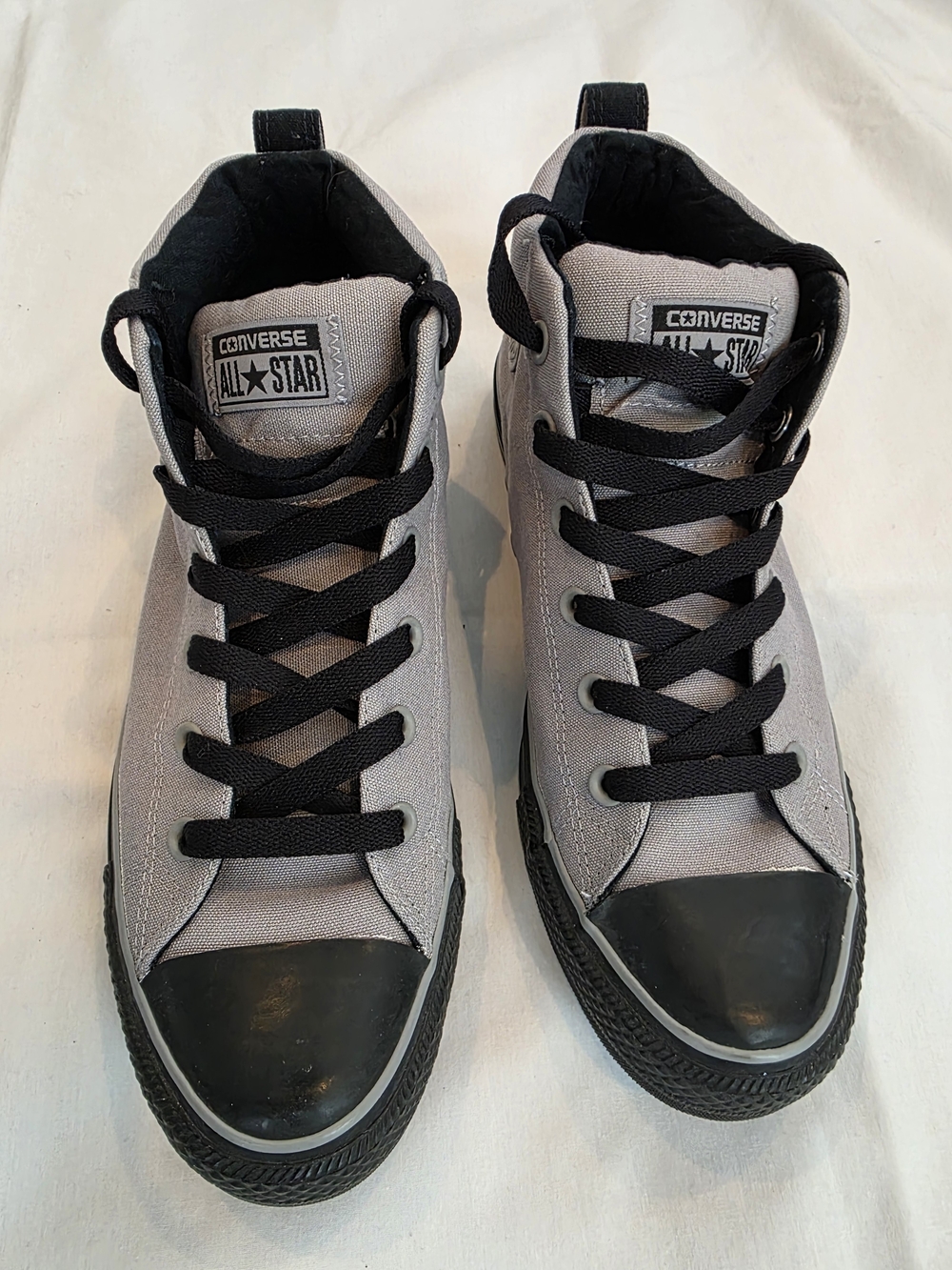 Converse All Star Men's Gray Canvas Sneakers with Black Accents